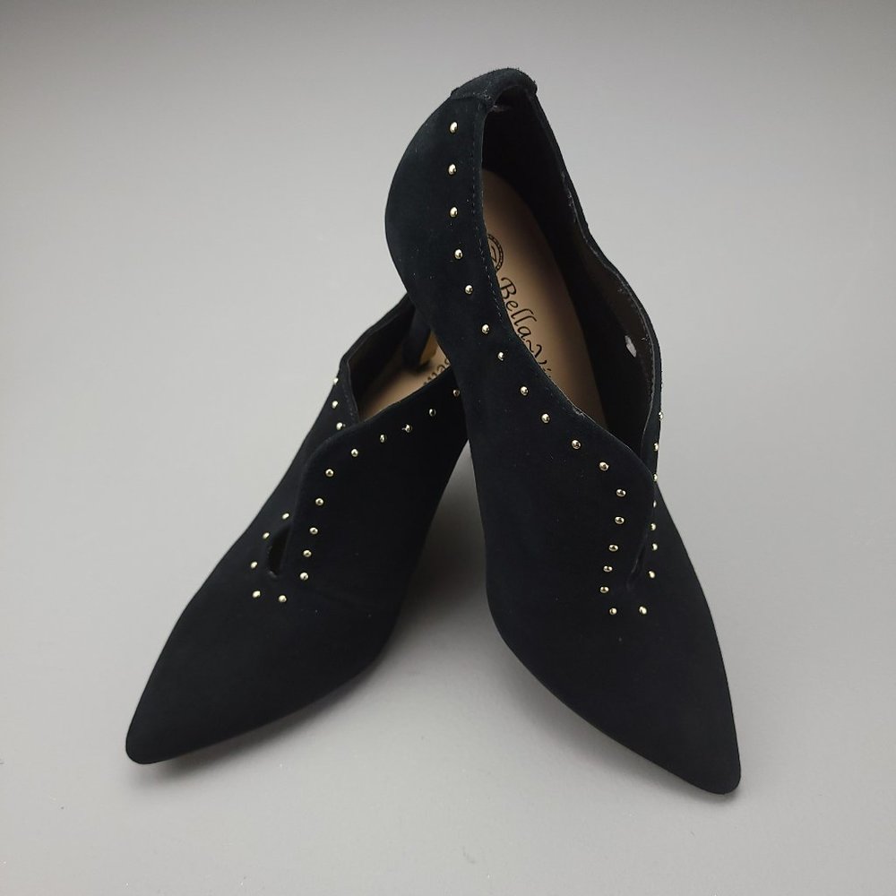 Bella Vita Dara Kid Suede Pointed Toe Classic Pumps Black